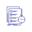 Splendid checklist icon with stopwatch for efficiency